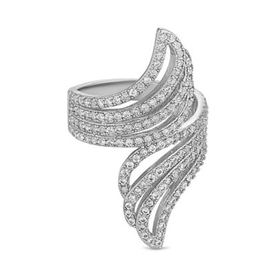 Silver pave climber ring
